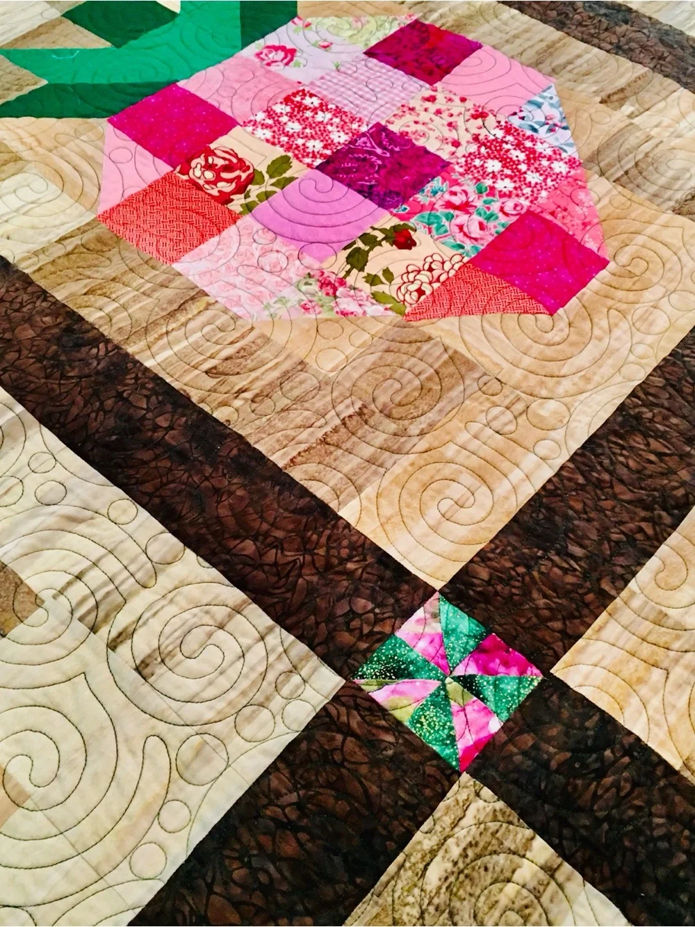 Handmade Pink Strawberry Quilt Set King Size